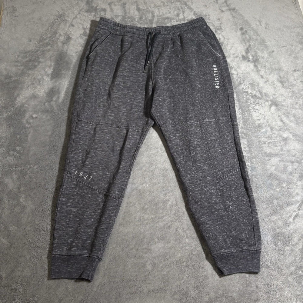 Hollister Sweatpants Mens L Grey Black Jogger Tapered Activewear Sports